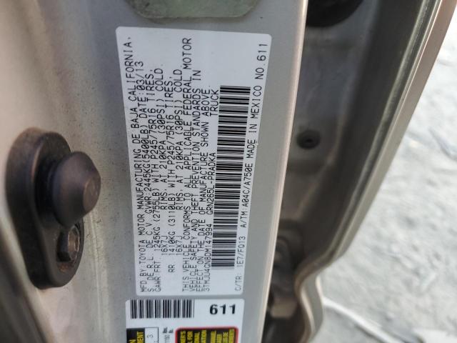 3TMJU4GN8DM147994 - 2013 TOYOTA TACOMA DOUBLE CAB PRERUNNER SILVER photo 12