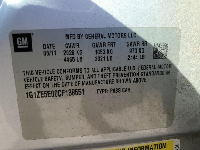 1G1ZE5E00CF138551 - 2012 CHEVROLET MALIBU LTZ 银色 照片 12