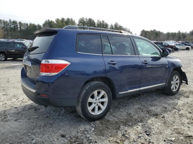 5TDBK3EH4DS249178 - 2013 TOYOTA HIGHLANDER BASE BLUE photo 3