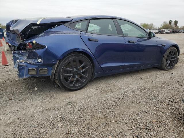5YJSA1E50NF477407 - 2022 TESLA MODEL S BLUE photo 3