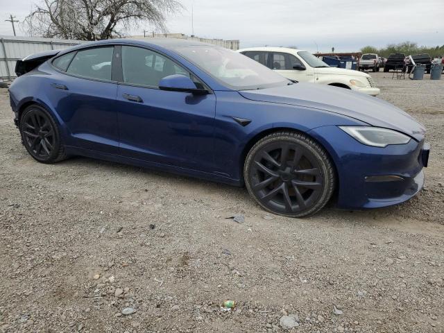 5YJSA1E50NF477407 - 2022 TESLA MODEL S BLUE photo 4