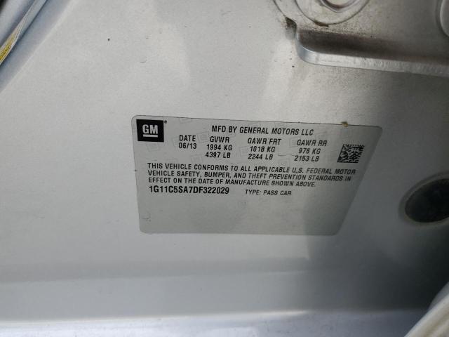 1G11C5SA7DF322029 - 2013 CHEVROLET MALIBU 1LT SILVER photo 12