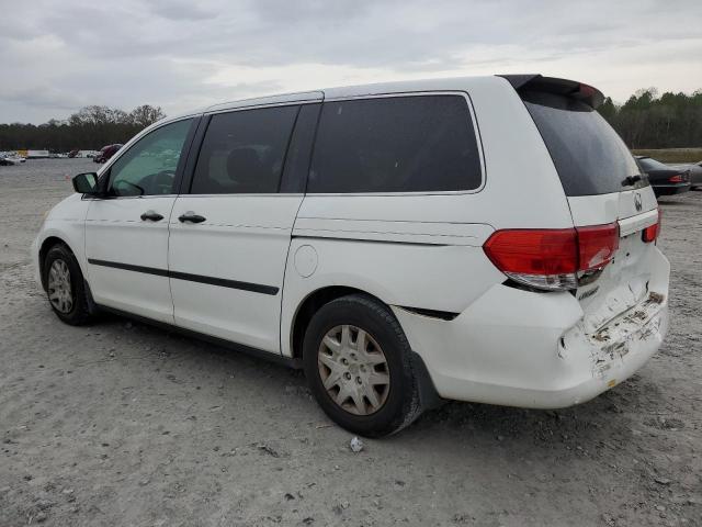 5FNRL38259B005618 - 2009 HONDA ODYSSEY LX WHITE photo 2