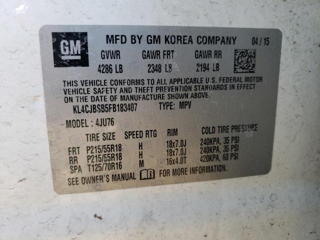 KL4CJBSB5FB183407 - 2015 BUICK ENCORE CONVENIENCE 白色 照片 13