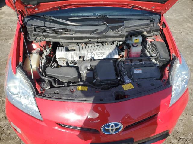 JTDKN3DU2F0400255 - 2015 TOYOTA PRIUS RED photo 11