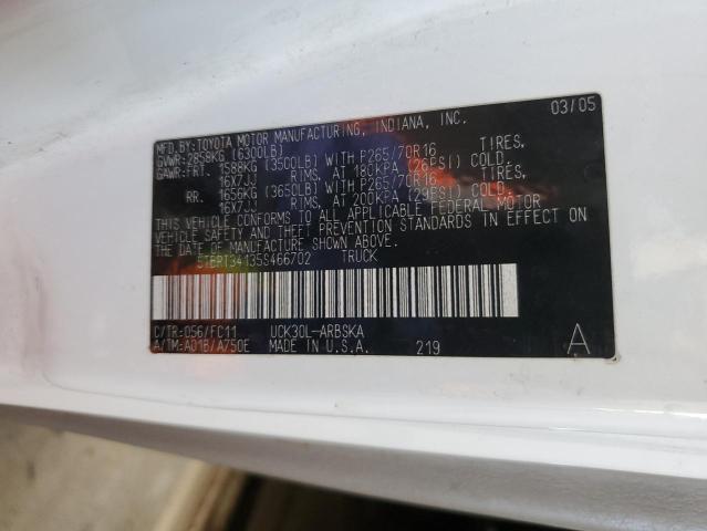 5TBRT34135S466702 - 2005 TOYOTA TUNDRA ACCESS CAB SR5 WHITE photo 12