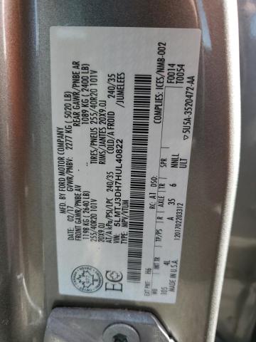 5LMTJ3DH7HUL40822 - 2017 LINCOLN MKC RESERVE ბეჟი ფოტო 13