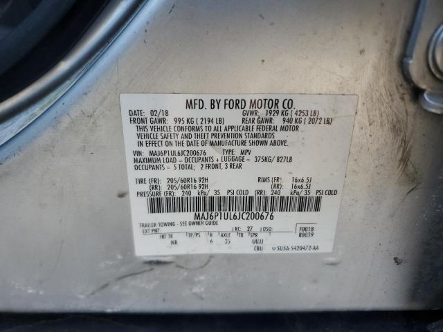 MAJ6P1UL6JC200676 - 2018 FORD ECOSPORT SE Silber Foto 13