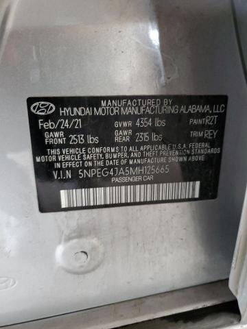 5NPEG4JA5MH125665 - 2021 HYUNDAI SONATA SE SILVER photo 12