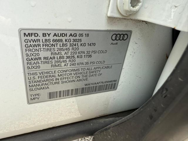 WA1VAAF75JD046280 - 2018 AUDI Q7 PRESTIGE 白色 照片 10