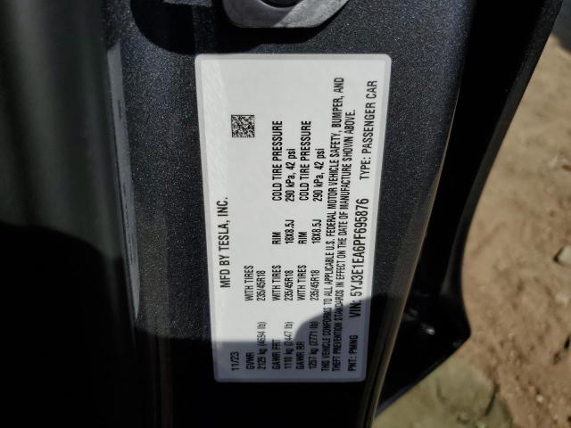 5YJ3E1EA6PF695876 - 2023 TESLA MODEL 3 GRAY photo 12