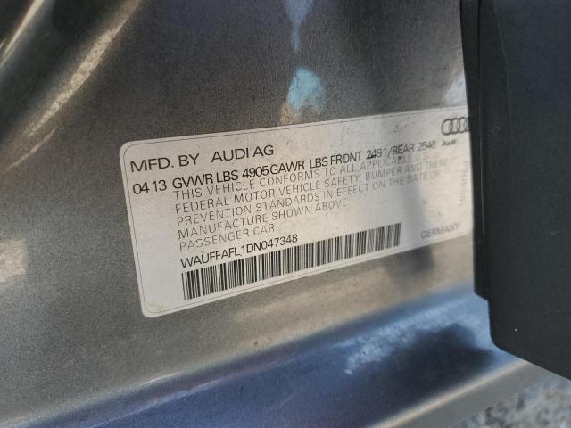 WAUFFAFL1DN047348 - 2013 AUDI A4 PREMIUM PLUS GRAY photo 12