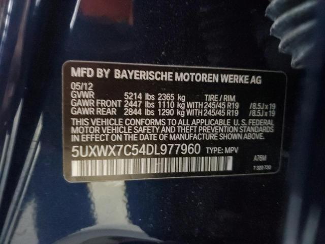 5UXWX7C54DL977960 - 2013 BMW X3 XDRIVE35I BLUE photo 13