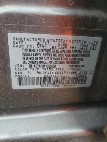 3N1AB7AP0FY300660 - 2015 NISSAN SENTRA S GRAY photo 12