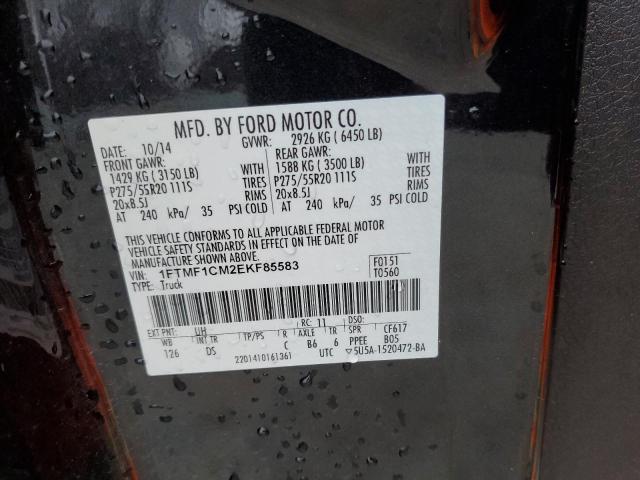 1FTMF1CM2EKF85583 - 2014 FORD F150 BLACK photo 12