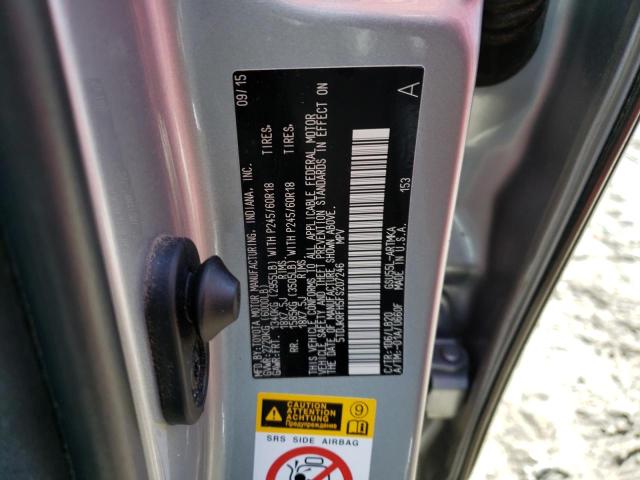 5TDJKRFH5FS207246 - 2015 TOYOTA HIGHLANDER XLE 灰色 照片 13