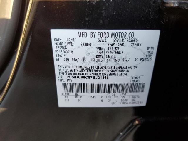 2LMDU88C87BJ21466 - 2007 LINCOLN MKX BLACK photo 12