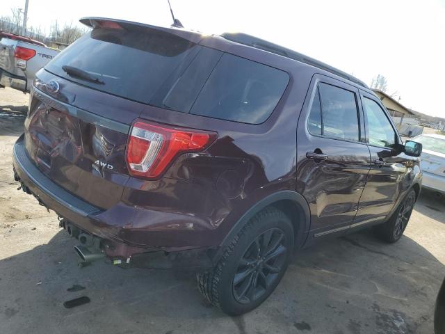 1FM5K8D83JGB25528 - 2018 FORD EXPLORER XLT BURGUNDY photo 3