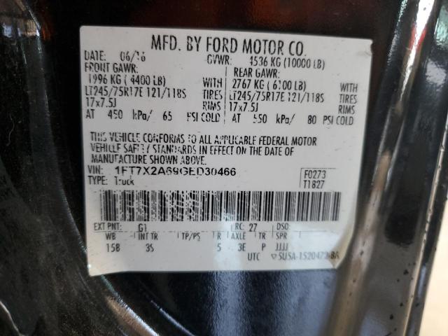 1FT7X2A69GED30466 - 2016 FORD F250 SUPER DUTY BLACK photo 12