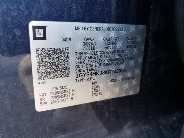 1GYS4HKJ8KR343956 - 2019 CADILLAC ESCALADE ESV LUXURY BLUE photo 13