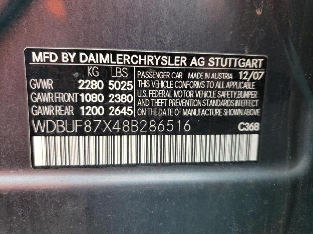 WDBUF87X48B286516 - 2008 MERCEDES-BENZ E 350 4MATIC GRAY photo 12