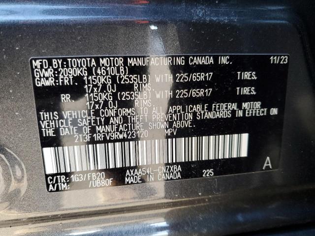 2T3F1RFV9RW423120 - 2024 TOYOTA RAV4 LE GRAY photo 13