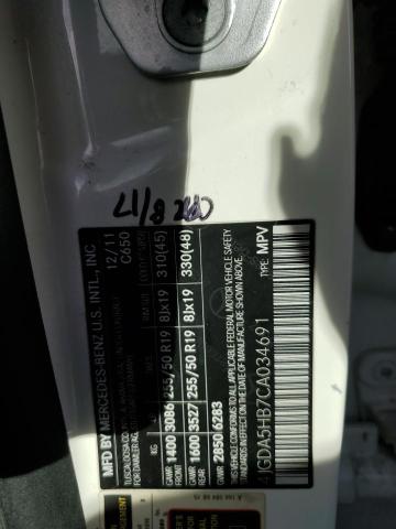 4JGDA5HB7CA034691 - 2012 MERCEDES-BENZ ML 350 4MATIC WHITE photo 14