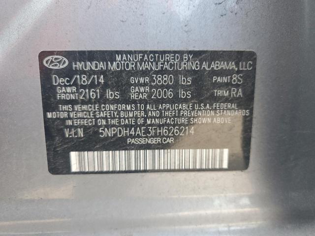 5NPDH4AE3FH626214 - 2015 HYUNDAI ELANTRA SE SILVER photo 12