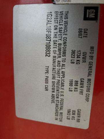 1G2AL18F087108832 - 2008 PONTIAC G5 Rouge photo 12