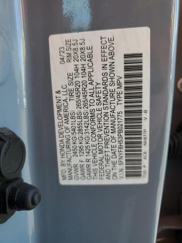 5FNYF8H53PB021775 - 2023 HONDA PASSPORT EXL Gri fotoğraf 13