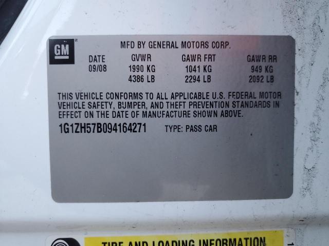 1G1ZH57B094164271 - 2009 CHEVROLET MALIBU 1LT 白色 照片 12