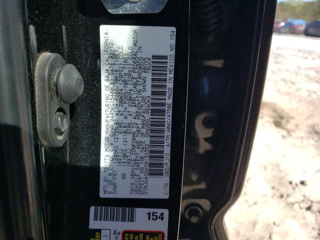 3TMJU4GNXCM133352 - 2012 TOYOTA TACOMA DOUBLE CAB PRERUNNER BLACK photo 12