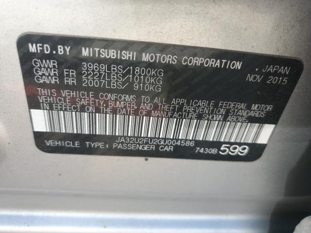 JA32U2FU2GU004586 - 2016 MITSUBISHI LANCER ES SILVER photo 12