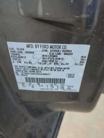 1FTRX12W35NA28671 - 2005 FORD F150 CHARCOAL photo 13