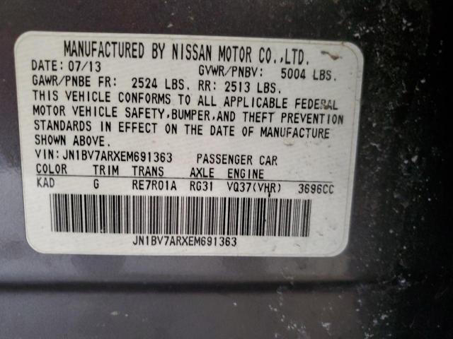 JN1BV7ARXEM691363 - 2014 INFINITI Q50 BASE GRAY photo 12