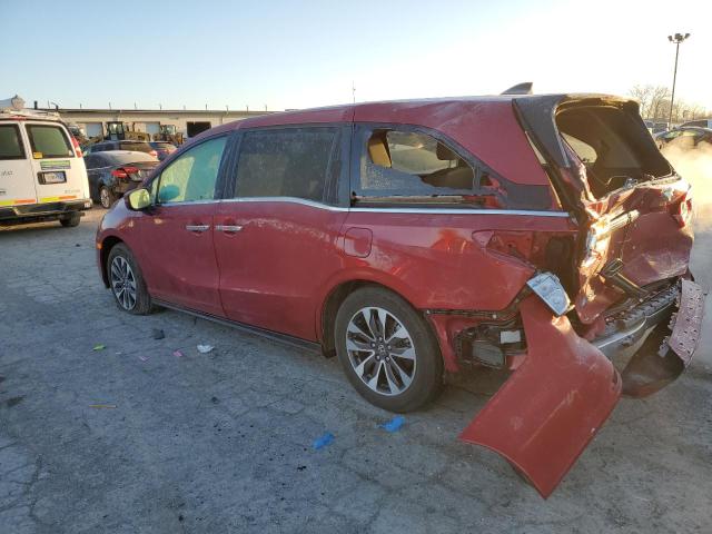 5FNRL6H76NB036142 - 2022 HONDA ODYSSEY EXL RED photo 2