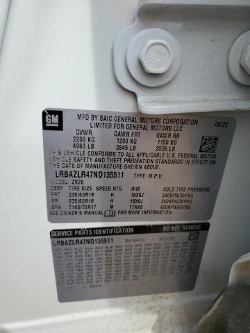 LRBAZLR47ND135511 - 2022 BUICK ENVISION PREFERRED 白色 照片 13