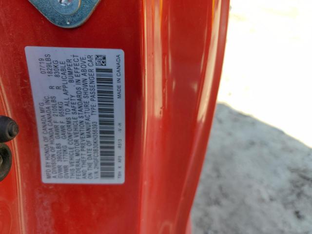 2HGFC3B30KH356393 - 2019 HONDA CIVIC EX RED photo 13