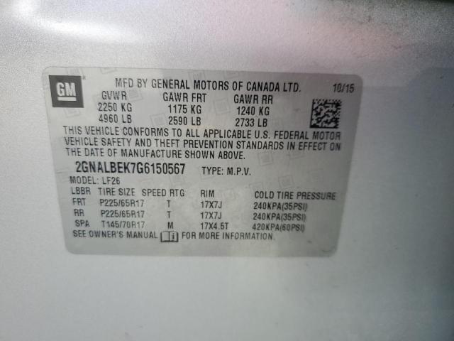 2GNALBEK7G6150567 - 2016 CHEVROLET EQUINOX LS SILVER photo 12