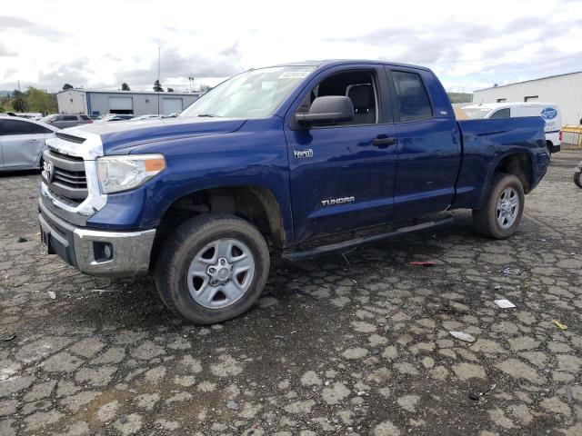 5TFUY5F1XEX409600 - 2014 TOYOTA TUNDRA DOUBLE CAB SR/SR5 BLUE photo 1