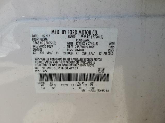 2LMPJ8LR1HBL47187 - 2017 LINCOLN MKX RESERVE Ağ foto 13