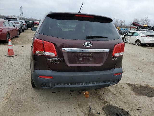 5XYKUDA24BG023802 - 2011 KIA SORENTO EX BURGUNDY photo 6