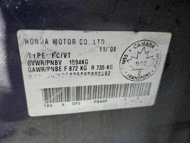 JHMGE88589S808692 - 2009 HONDA FIT LX PURPLE photo 12