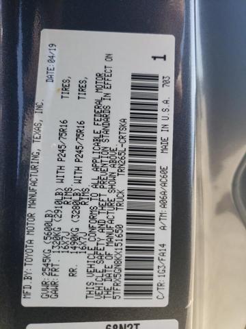 5TFRX5GN8KX151650 - 2019 TOYOTA TACOMA ACCESS CAB გრაფიტი ფოტო 12