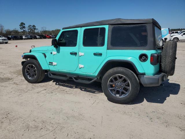 1C4HJXDN7MW549681 - 2021 JEEP WRANGLER U SPORT Turquoise photo 2