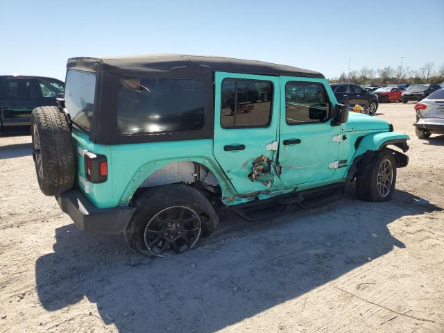 1C4HJXDN7MW549681 - 2021 JEEP WRANGLER U SPORT Turquoise photo 3