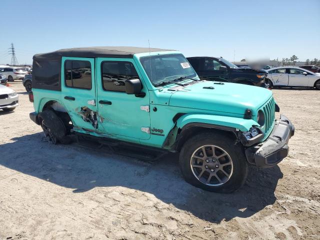 1C4HJXDN7MW549681 - 2021 JEEP WRANGLER U SPORT Turquoise photo 4