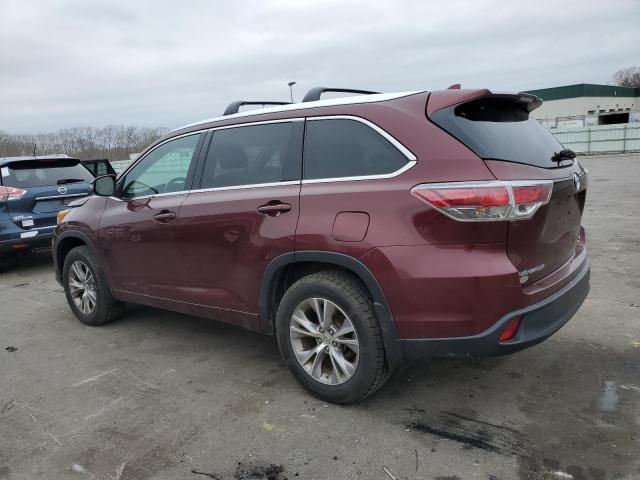 5TDJKRFH3FS171542 - 2015 TOYOTA HIGHLANDER XLE Qırmızı foto 2