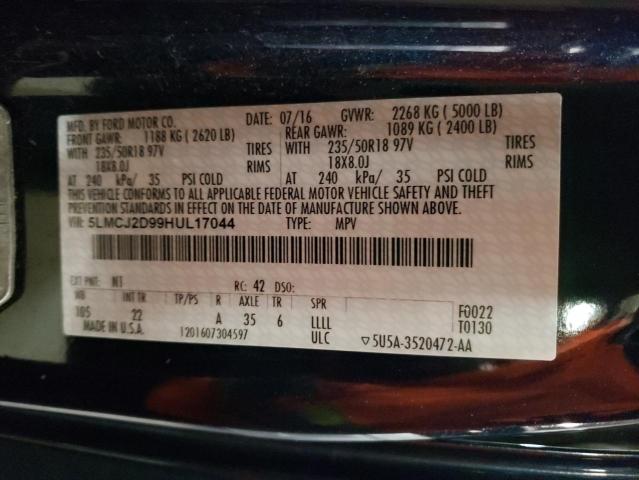 5LMCJ2D99HUL17044 - 2017 LINCOLN MKC SELECT 蓝色 照片 12