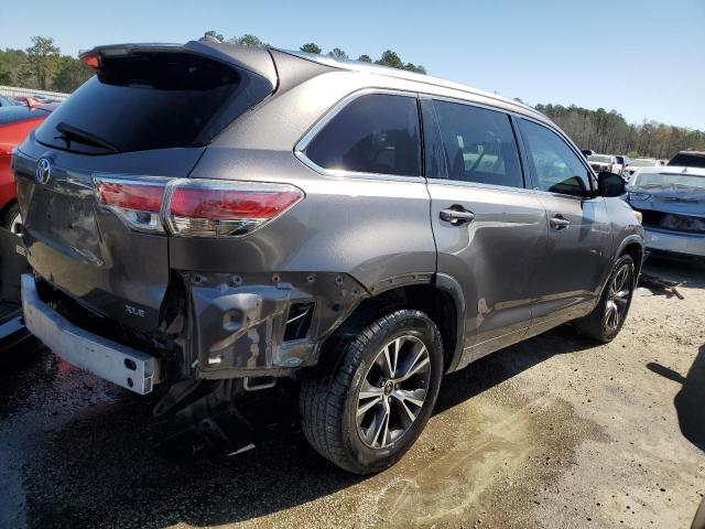 5TDKKRFH0GS501398 - 2016 TOYOTA HIGHLANDER XLE GRAY photo 3